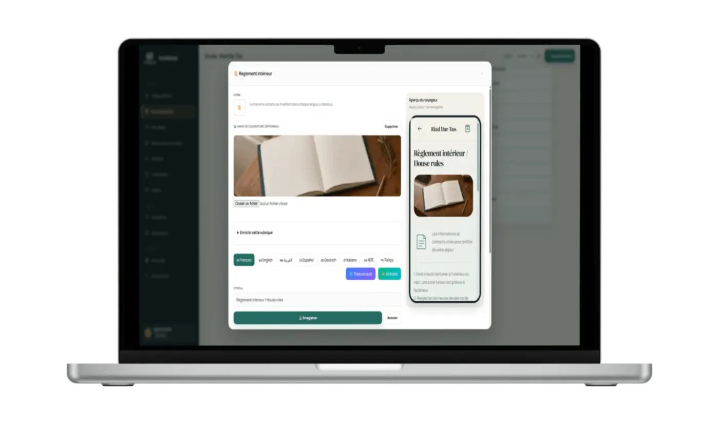 Construire le contenu dans Guidebook Digital