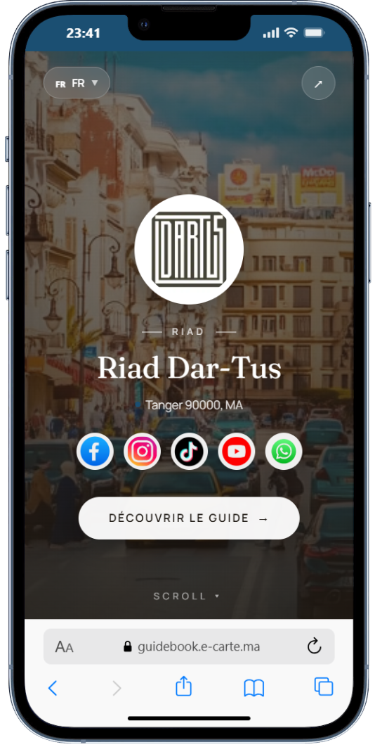 Aperçu du guidebook sur téléphone