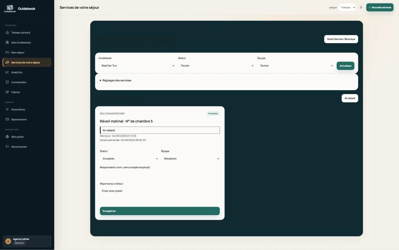 Configurer vos services dans Guidebook Digital